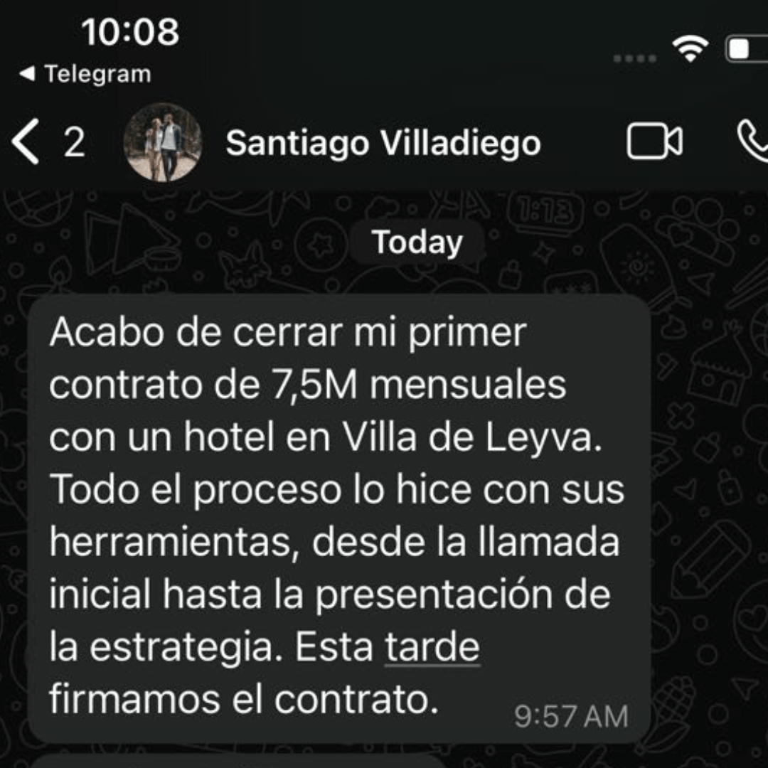 Captura de un resultado compartido por un cliente de Despega Pro
