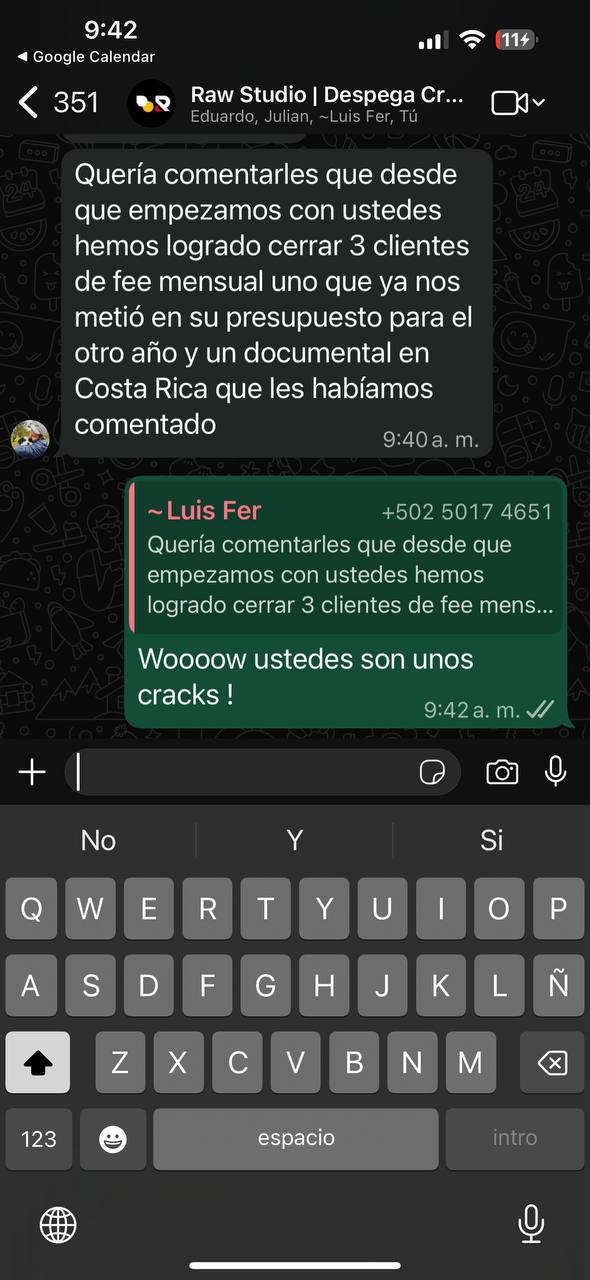 Captura de un resultado compartido por un cliente de Despega Pro